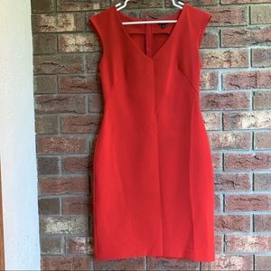 Ann Taylor Red Fitted A Line Dress